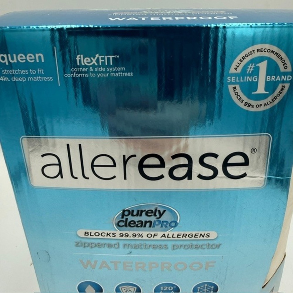 Allerease Purely Clean Pro Queen Zippered Mattress Protector Waterproof Allergen - Picture 2 of 10